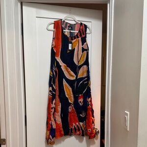 R13 Colorful Abstract Silk Sleeveless Dress